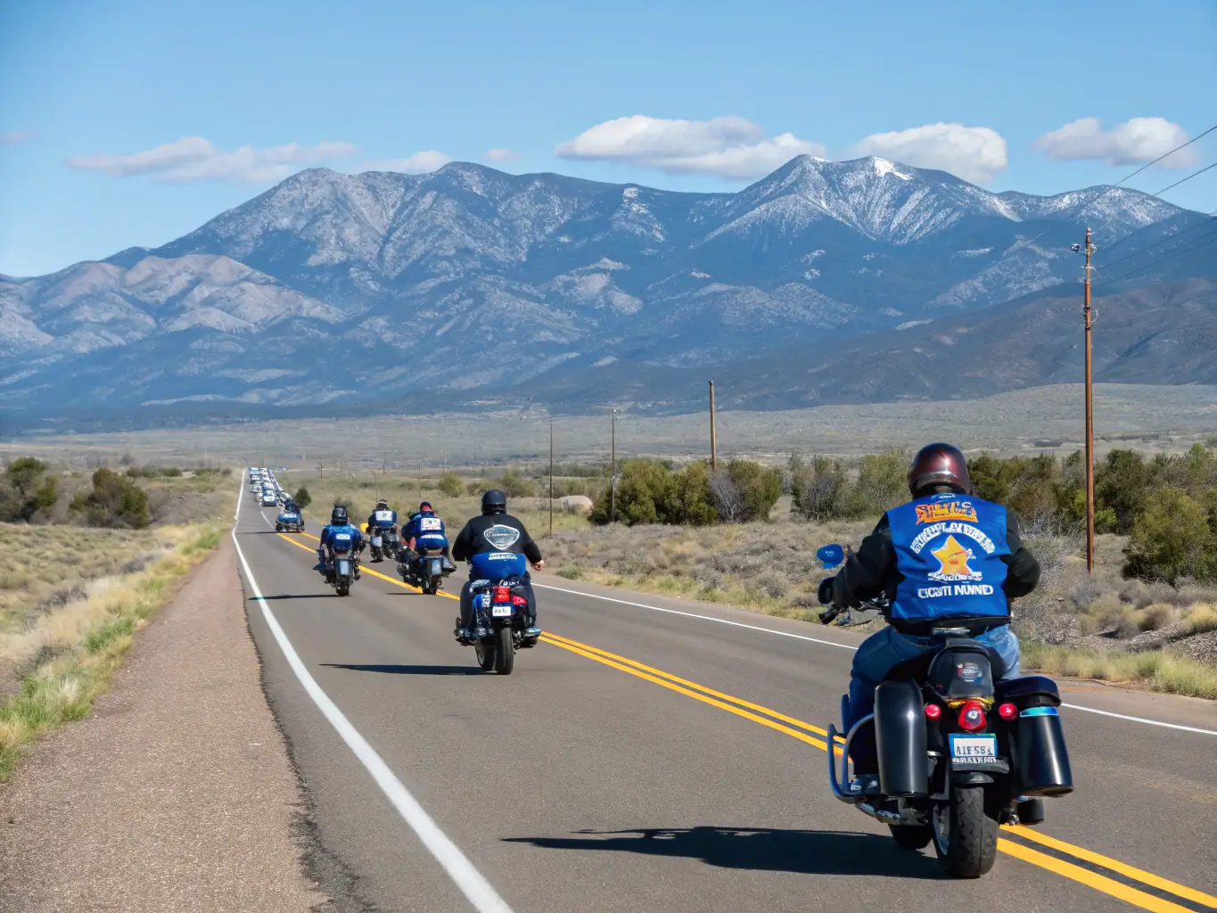 A dynamic image of motorcycles participating in a charity ride organized by BMP BALADES MOTOS PASSION, emphasizing the organization's commitment to social impact.